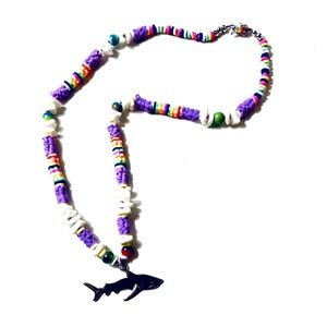 Artisan Crafted Treasures of the Deep Shark Puka Shell Necklace